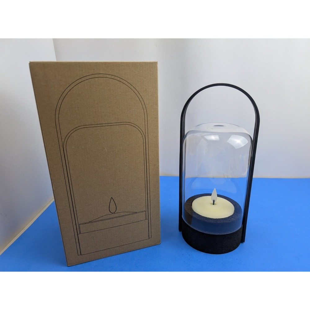 Le Klint Candlelight Electric Lantern Black Cork Oak Glass LED LK380 New